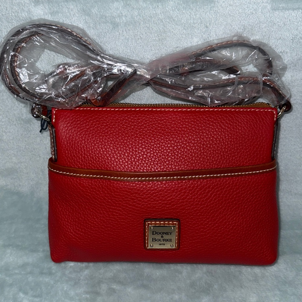 Dooney & Bourke Red Pebble Grain Crossbody Bag - Picture 17 of 17